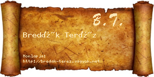 Bredák Teréz névjegykártya